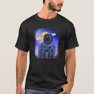 Süßer Mops-Hund mit Astronautenhelm Galaxy Weltrau T-Shirt