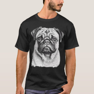 Süßer Mops-Hund mit cooler roter Brille T-Shirt