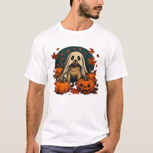 Süßer Mops-Hund mit Kürbissen Herbst Halloween Kla T-Shirt