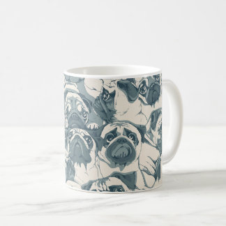 Süßer Mops-Hund nahtloses Muster Kaffeetasse