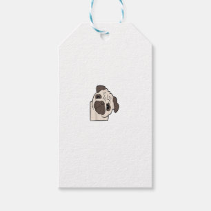 Süßer Mops-Hund schaut von der Seite lustiger Mops Geschenkanhänger