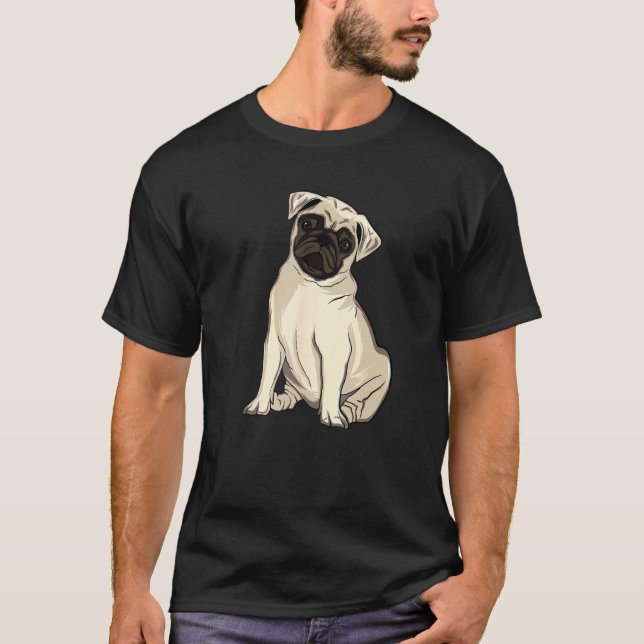 Süßer Mops-Hund Tier T-Shirt (Vorderseite)