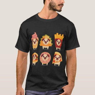 süßer Mops, lustiger Mops, Eiscreme-Mops, Taco-Mop T-Shirt