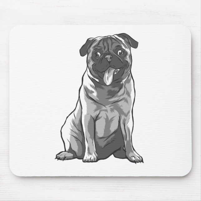 Süßer Mops mit guter Laune Mousepad (Vorne)