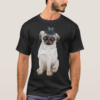 Süßer Mops mit Hut Klassiker 363 T-Shirt