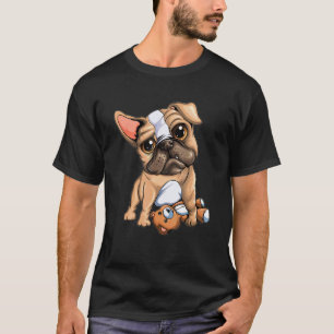 Süßer Mops mit Stofftier-Hund-Hundebesitzer T-Shirt