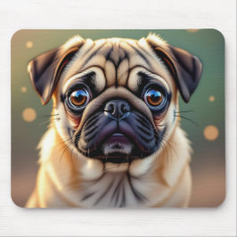 Süßer Mops Nahaufnahme | Hübscher Hund  Mousepad