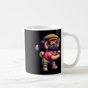 Süßer Mops spielt Golf Golfer Golfen Sport Männer Kaffeetasse