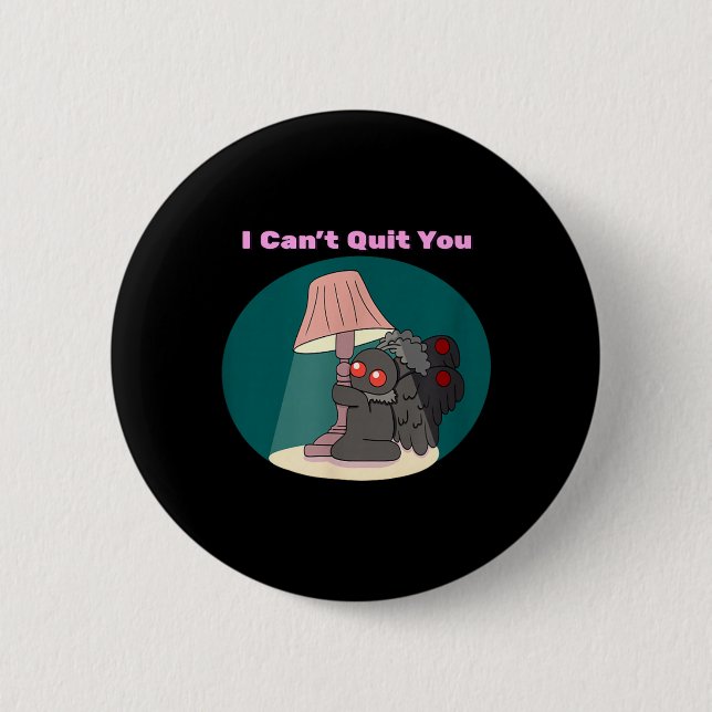 Süßer Mothman-Kryptid kann lustigen Goth-Humor nic Button (Vorderseite)
