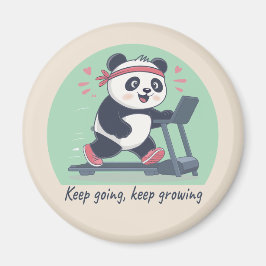 Süßer motivierender Panda auf dem Laufband Magnet
