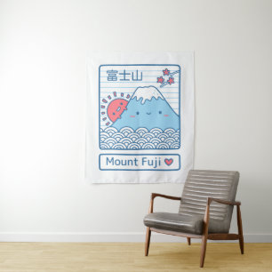 Süßer Mount Fuji und Sonne Japan Zimmer Dekoration Wandteppich