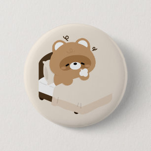 Süßer müder Biber Button