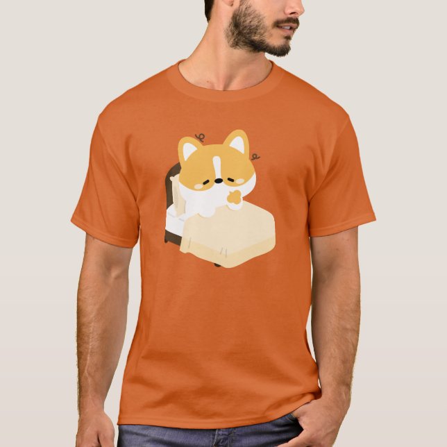 Süßer müder Corgi T-Shirt (Vorderseite)