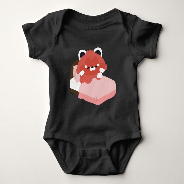 Süßer müder Roter Panda Baby Strampler (Vorderseite)