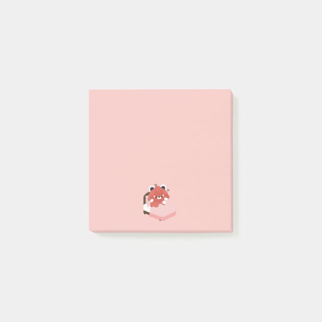 Süßer müder Roter Panda Post-it Klebezettel (Vorderseite)