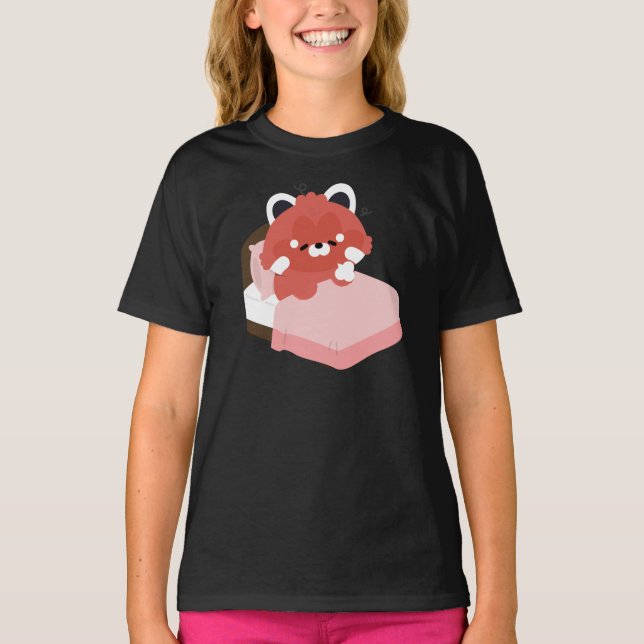 Süßer müder Roter Panda T-Shirt (Vorderseite)