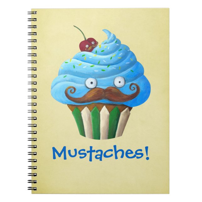 Süßer Mustached kleiner Kuchen Notizblock (Vorderseite)