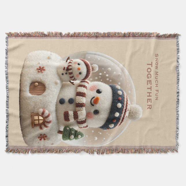 Süßer nadelgefilzter Schneemann Schneeball Decke (Vorderseite)