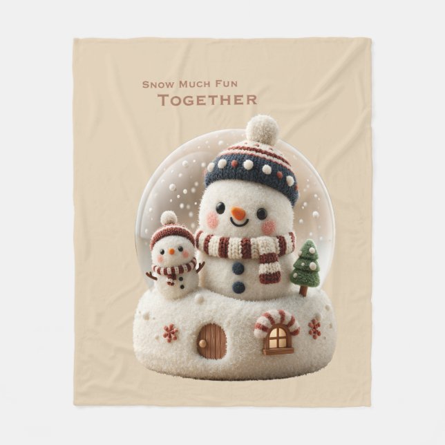 Süßer nadelgefilzter Schneemann Schneeball Fleecedecke (Vorderseite)