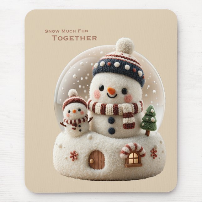 Süßer nadelgefilzter Schneemann Schneeballglobus-M Mousepad (Vorne)