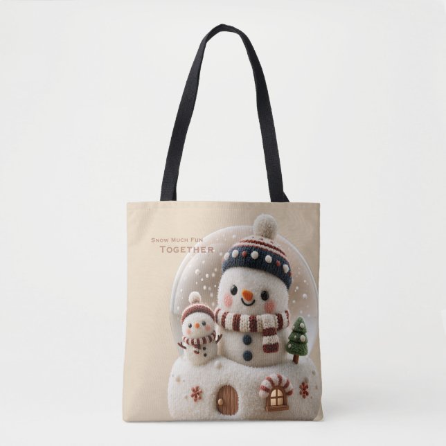 Süßer nadelgefilzter Schneemann-Schneekugelglobus (Vorderseite)