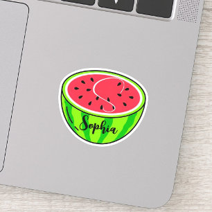Süßer Name & Monogramm Kawaii Wassermelonen-Lehr Aufkleber