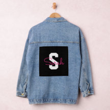 Süßer Name & Monogramm | Schwarz Weiß & Rosa