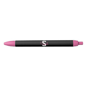 Süßer Name & Monogramm Schwarz Weiß & Rosa Kugelschreiber