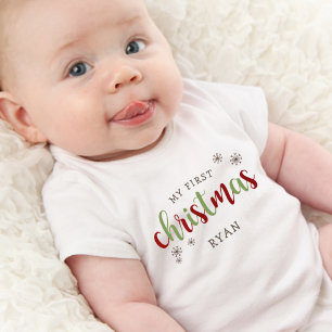 Süßer Name zum ersten Weihnachten Baby Strampler