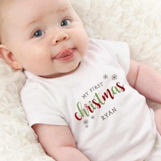 Süßer Name zum ersten Weihnachten Baby Strampler (Cute My First Christmas Name Baby Bodysuit)