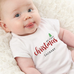 Süßer Name zum ersten Weihnachten Baby Strampler