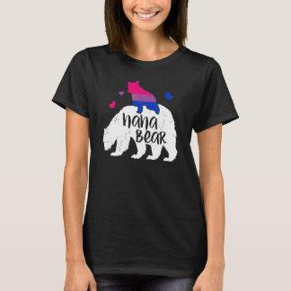 Süßer Nana-Bär Bisexuellen-Flagge Bisexualität Sto T-Shirt