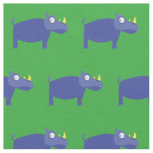 Süßer Nashorn-Kinder-Kinderzimmer grüner Rhinocero Stoff