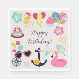 Süßer nautischer Geburtstag Serviette
