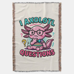 Süßer Nerd Axolotl I Axolotl Fragen Zeichen Meme Decke