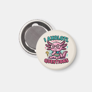 Süßer Nerd Axolotl I Axolotl Fragen Zeichen Meme Magnet