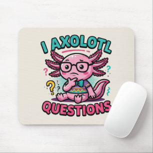 Süßer Nerd Axolotl I Axolotl Fragen Zeichen Meme Mousepad
