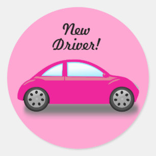 Süßer Neuer Fahrer Pinker Auto Aufkleber