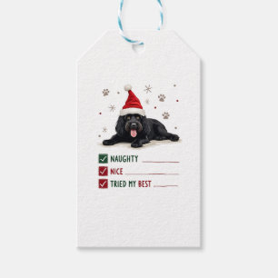 Süßer Neufundländer-Hund Weihnachten Unartig Nett  Geschenkanhänger