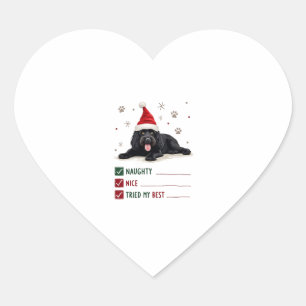 Süßer Neufundländer-Hund Weihnachten Unartig Nett Herz-Aufkleber
