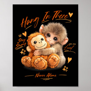 Süßer niedlicher Baby-Affe Punch Männer Frauen Kin Poster