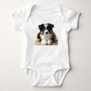 Süßer niedlicher Border Collie Welpe  Baby Strampler