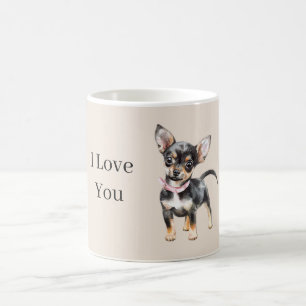 Süßer niedlicher brauner Creme Chihuahua Hund Kaffeetasse