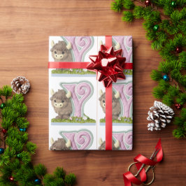 Süßer & niedlicher brauner Yak Geschenkpapier