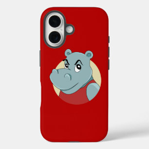 Süßer Nilpferd-Cartoon iPhone 16 Hülle