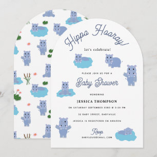 Süßer Nilpferd Hip Hippo Hurra Baby Shower Einladung