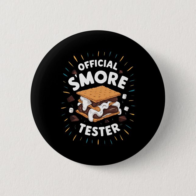 Süßer offizieller S'more Tester Smores lustiger Ca Button (Vorderseite)