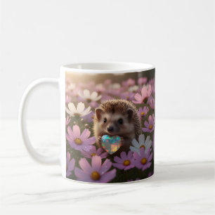 Süßer Oktober-Igel mit Opal-Herz Kaffeetasse
