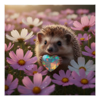 Süßer Oktober-Igel mit Opal-Herz