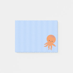 Süßer Oktopus Cartoon Blaue Wellen Custom Post-it Klebezettel